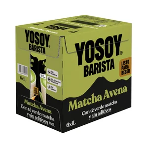 YOSOY Barista Bebida vegetal de avena con té verde matcha sin aditivos 6 x 1 l.