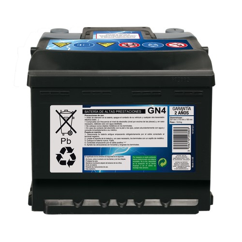 Batería de coche 50Ah, arranque 450A, L: 20,7cm, A: 17,5cm, H: 19cm, GENIUM GN4.