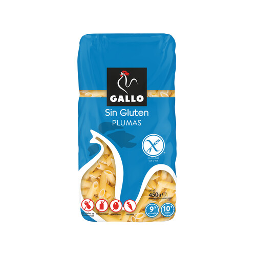 Pasta plumas sin gluten GALLO, 450 g.