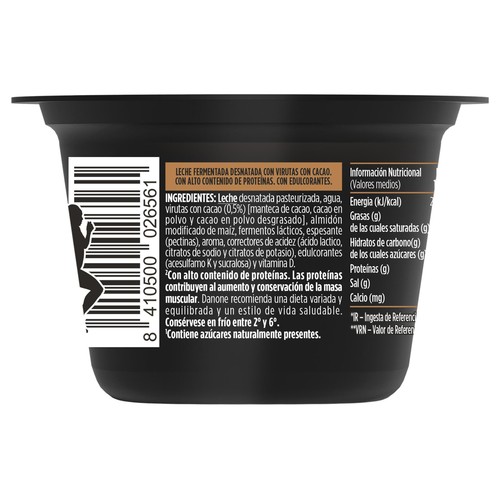 YOPRO Leche fermentada con virutas de chocolate, proteínas y sin azúcares añadidos ni grasa de Danone 2 x 160 g.