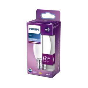 Imagen de Bombilla Led E14, 6,5W=60W, luz fría 6500K, 806lm, PHILIPS.