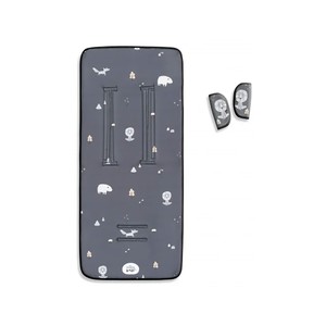 Colchoneta protectora para silla de paseo, diseño bosque gris