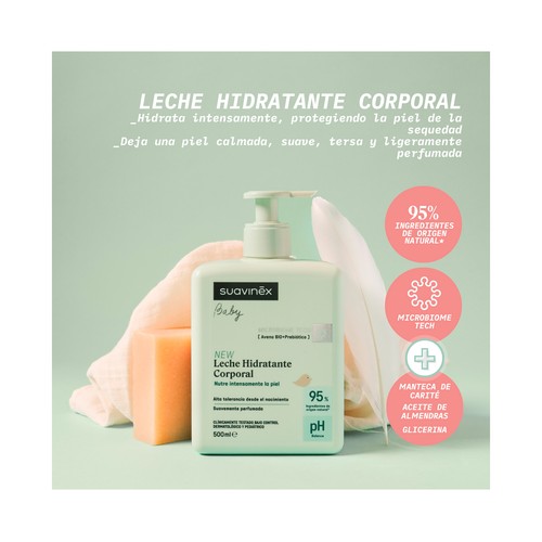 SUAVINEX Baby Loción corporal hidratante y nutritiva, suavemente perfumada 500 ml.