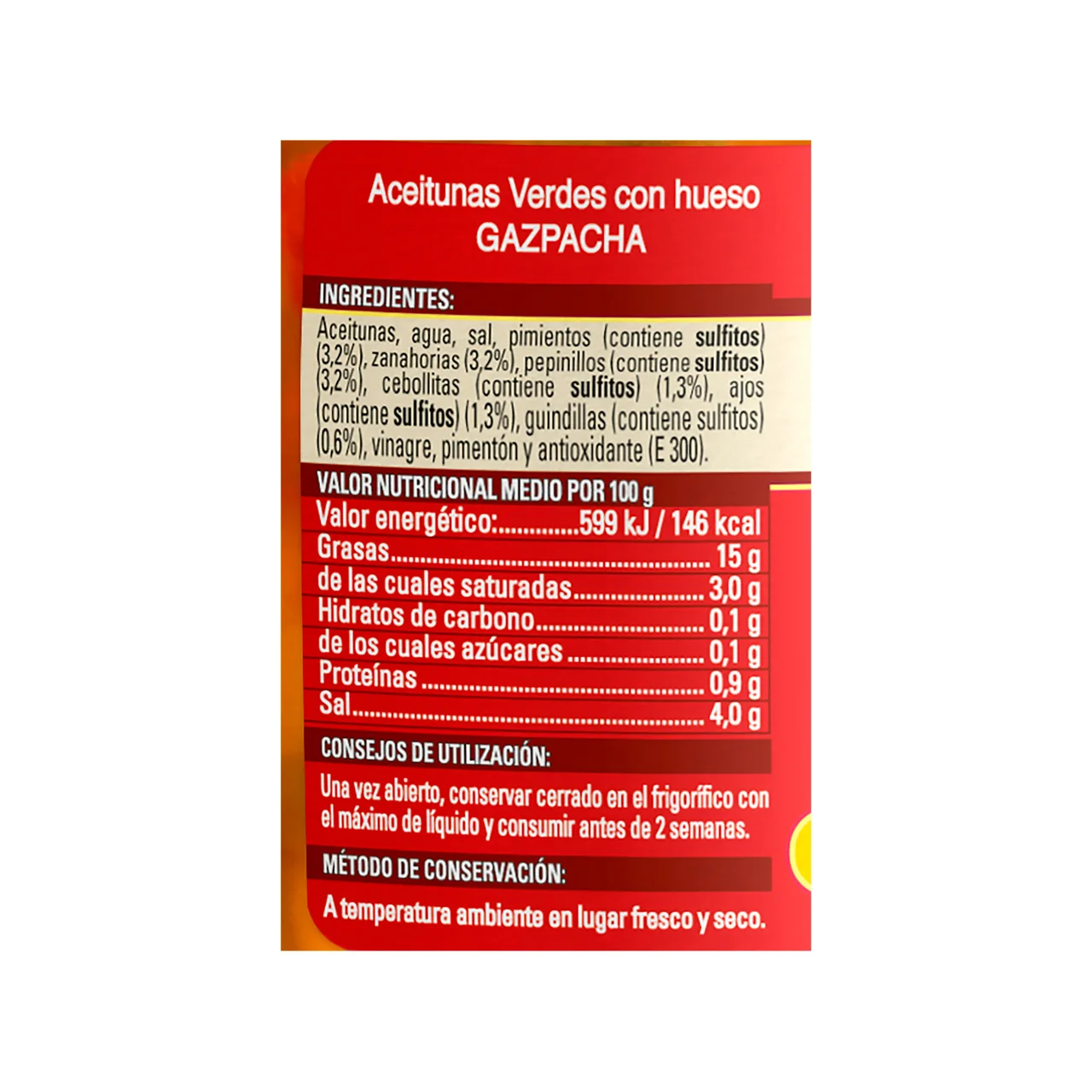 Aceituna gazpacha 600 g.