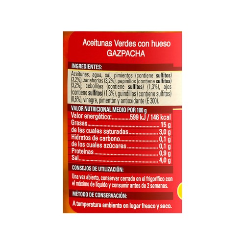 CUATRO CAMINOS Aceituna gazpacha 600 g.
