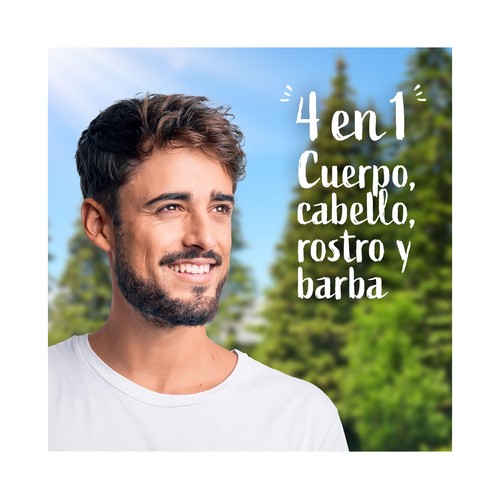 LE PETIT MARSEILIAIS Gel para baño o ducha 4 en 1 (cuerpo, cabello, cara y barba) con pino marino y eucalipto 250 ml.