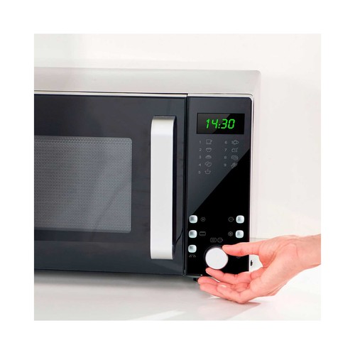 Microondas con grill BLACK + DECKER BXMZ900E, color negro, capacidad 23L, potencia 900W, grill: 1000W.