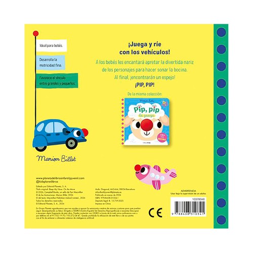 Pip, pip. Vehículos. Libro con bocina. Marion Billet. TIMUN MAS INFANTIL