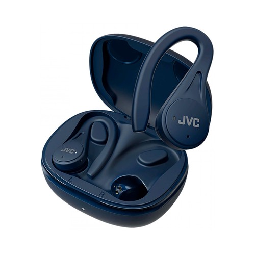 Auriculares Bluetooth deportivos JVC HA-EC25T-AU con estuche de carga, hasta 30 horas de autonomía, color azul...