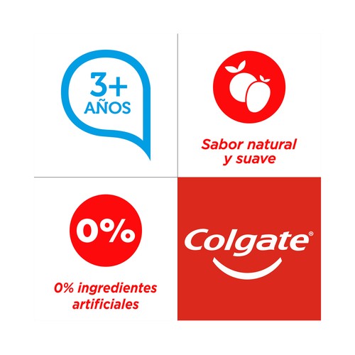 COLGATE Pasta de dientes infantil para niños de + de 3 años, sabor menta suave 50 ml.