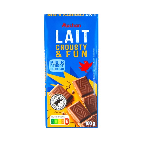 Chocolate con cereales crujientes Crousty & Fun PRODUCTO ALCAMPO tableta 100 g.
