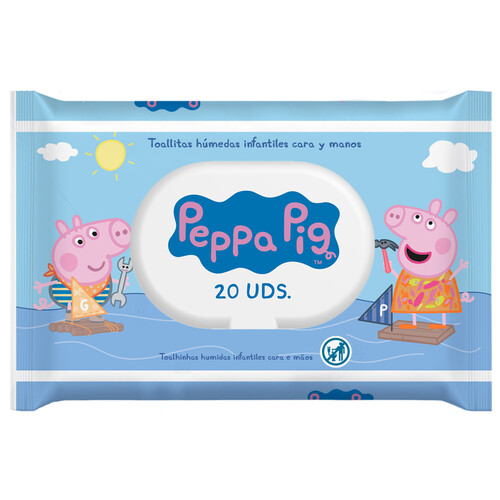 PEPPA PIG Toallitas húmedas infantiles para la limpieza de cara y manos PEPPA PIG 20 uds.