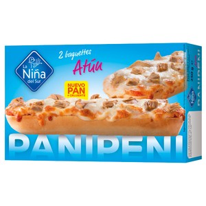 Baguettes o pan pizza de atún y Mozzarella 2 x 125 g.