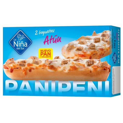 LA NIÑA DEL SUR Baguettes o pan pizza de atún y Mozzarella 2 x 125 g.