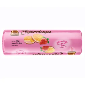 ELGORRIAGA Galletas rellenas de crema sabor fresa 300 g.