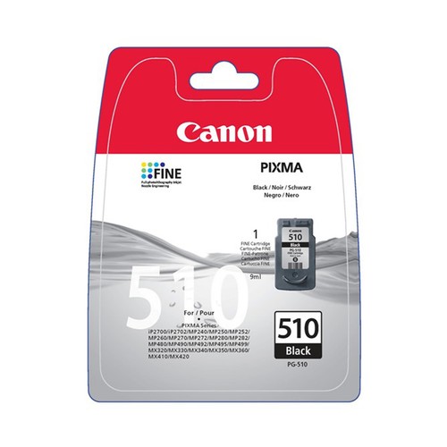 Cartucho de tinta CANON PG-510 negro.