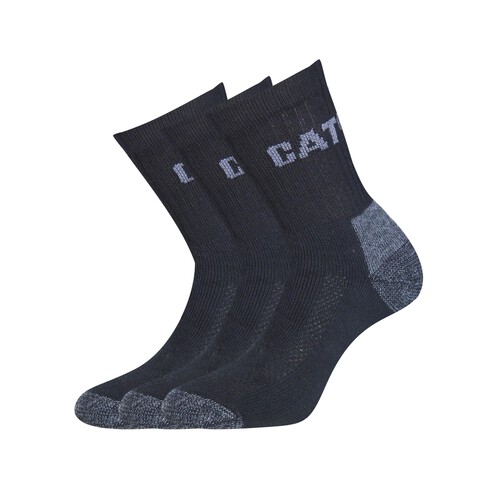 Pack de 3 pares de calcetines CAT, color negro/gris, talla 46/50.