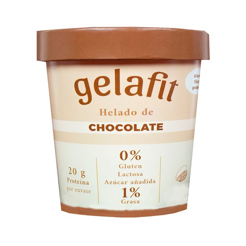 GELAFIT Tarrina de helado de chocolate, sin gluten y sin lactosa 450 ml.