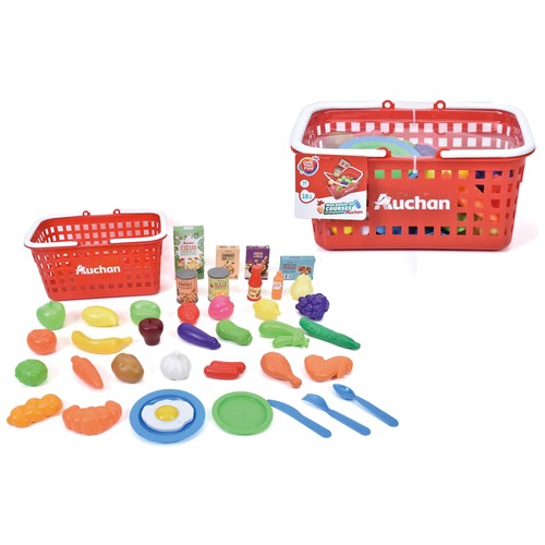 Auchan Cesta supermercado y Comida 38 Piezas +18 años ONE, TWO FUN