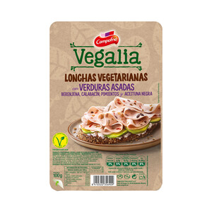 Imagen de CAMPOFRÍO Producto vegetariano cocido a base de clara de huevo, verduras asadas y aceitunas negras CAMPOFRÍO Vegalia 100 g.