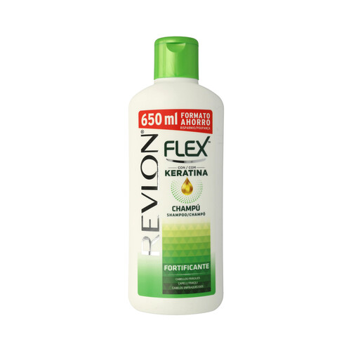 FLEX Champú fortificante con keratina y mentol, para cabellos frágiles FLEX de Revlon 650 ml.