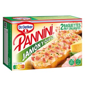 DR. OETKER Pannini de jamón y queso 2 x 125 g.