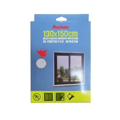 Mosquitera ventana con adhesivo, 130x150cm AUCHAN