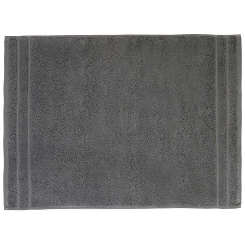 Alfombra de baño 100% algodón color gris oscuro, densidad de 1000g/m², 50x70 cm. ACTUEL.