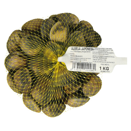 Almejas japónicas ALCAMPO PRODUCCIÓN CONTROLADA 500 g.