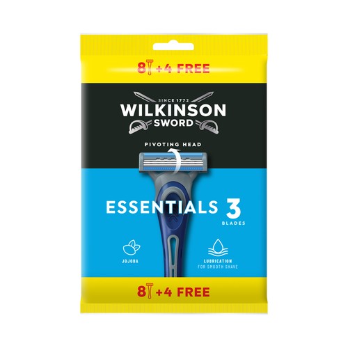 WILKINSON Essentials 3 Maquinilla de afeitar desechable con cabezal de 3 hojas 8 uds.