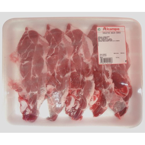 Chuletas de aguja de cerdo blanco