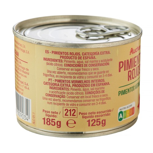 PRODUCTO ALCAMPO Pimientos rojos de categoría extra lata de 125 g