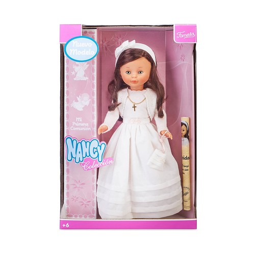 Muñeca de comunión morena, 42 cm. NANCY.