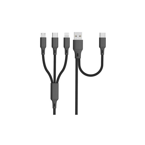 Cable multicable QILIVE negro 1,2m, 5 en 1, USB A a USB