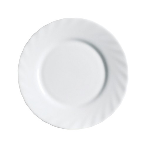 Plato de postre de vidrio color blanco. 19,5cm., Trianon LUMINARC.
