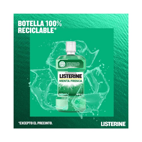 LISTERINE Enjuague bucal de uso diario, con sabor a menta fresca LISTERINE 500 ml.