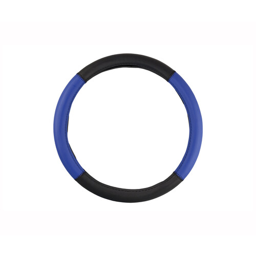 Cubre volante grip de 37 a 39 centímetros de diámetro, color negro/azul. BCCORONA 1 unidad.