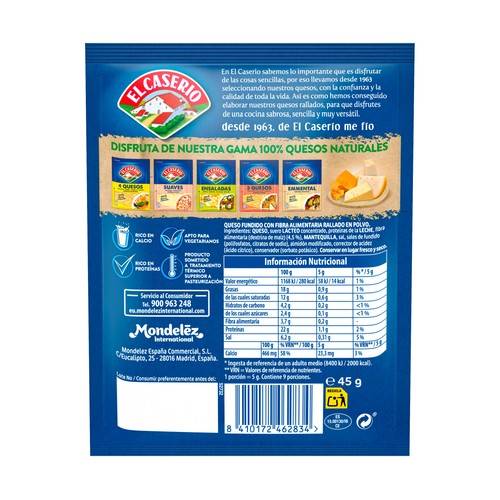 EL CASERÍO Queso rallado en polvo 45 g.