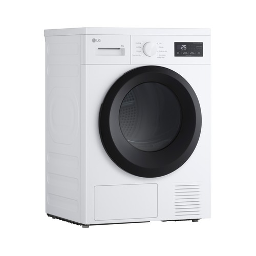 Secadora por condensación LG RH1008NWK capacidad de secado: 8KG, clasificación energética: D, H: 85cm, A: 60cm, F: 60cm.