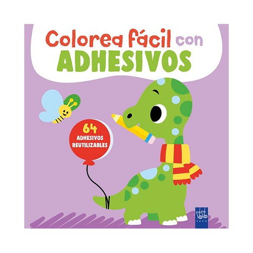 Colorea fácil con adhesivos. Dinosaurio.  YOYO
