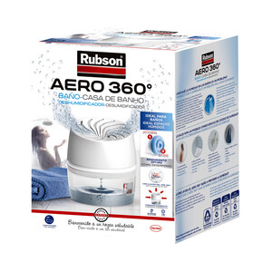 Deshumidificador, especial baño, RUBSON Aero 360°. incluye 1 recambio.