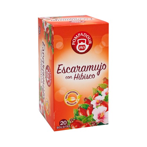POMPADOUR Infusión de escaramujo con hibisco 20 uds.