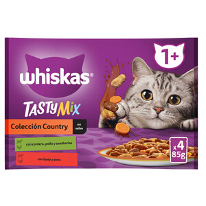Imagen de WHISKAS Tasty mix Alimentación para gatos húmeda 4x85 g.