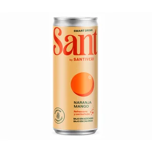 SANT Refresco de naranja y mango lata 330 ml.