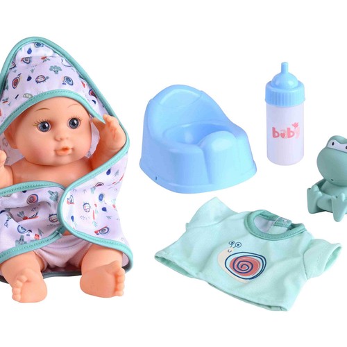 Bebe 23Cm Con Accesorios De Baño y Cuidados ONE TWO FUN ALCAMPO