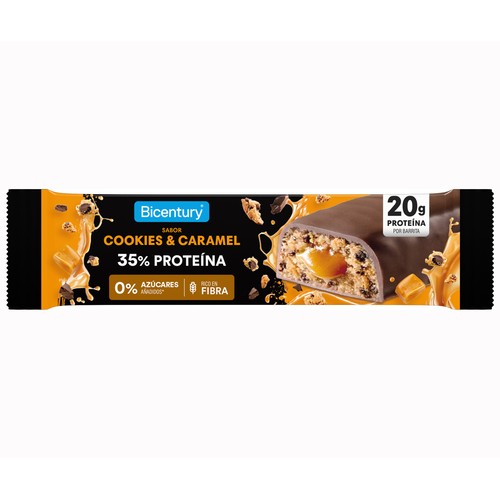 BICENTURY Barrita de proteína de cookies y caramelo 57 g.