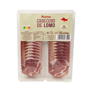 Imagen de AUCHAN Cabecero de lomo embuchado, sin gluten y cortado en lonchas 2 x 60 g. Producto Alcampo