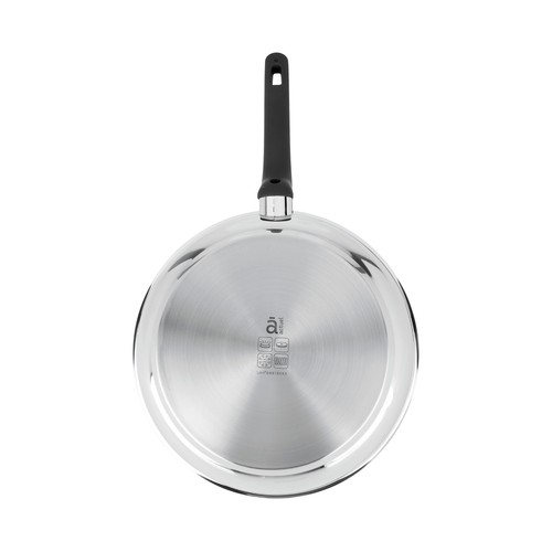 Sartén de acero inoxidable con interior antiadherente Teflon, apta para inducción, 28 cm. ACTUEL.
