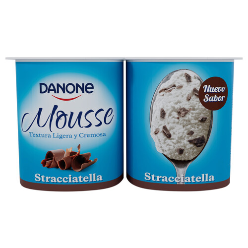 DANONE Mousse de stracciatella de textura ligera y cremosa DANONE 4 x 65 g.