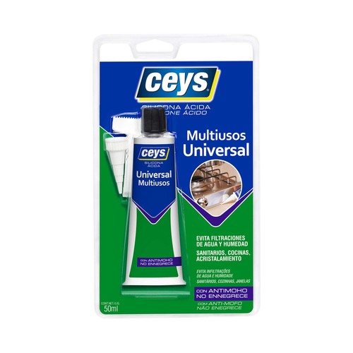 Silicona universal multiusos, blanco, CEYS, 50ml.